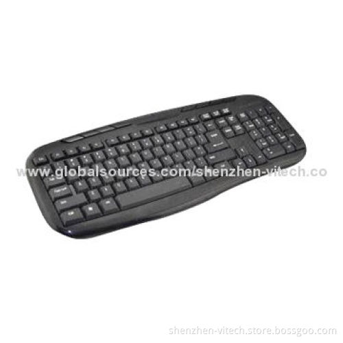 Wired Multimedia Keyboard, Unique 114 Standard Keys and FCC/RoHS Mark